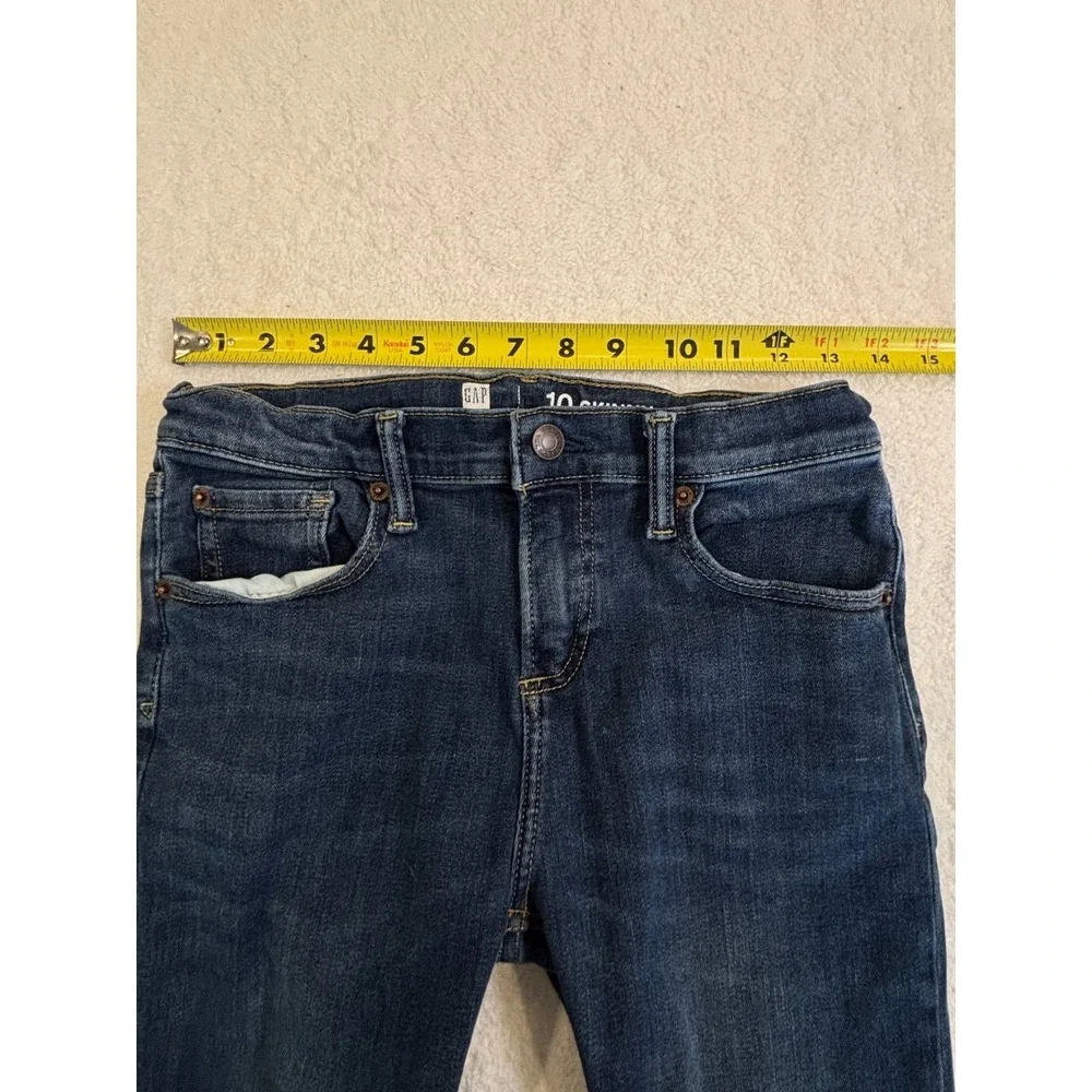 GAP Husky Jeans Boys 10 Blue Denim Medium Wash Stretch 24‎ Inseam Skinny Fit